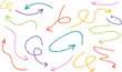 © TGX Designer - Colorful Hand Drawn Arrows – Multicolor Sketch Direction Set
