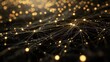 © hen - Abstract glowing nodes interconnected with golden white light forming intricate network patterns symbolizing relationshi