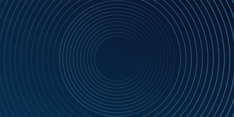 Wall Mural - Abstract blue glowing geometric lines on dark blue background modern. shiny blue circle lines pattern simple  Futuristic technology design concept light