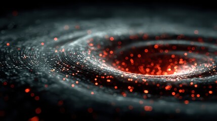 Canvas Print - glowing swirling vortex of binary code and digital particles