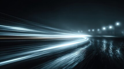 Canvas Print - Beautiful Long Exposure Light Trails Background in Night Setting