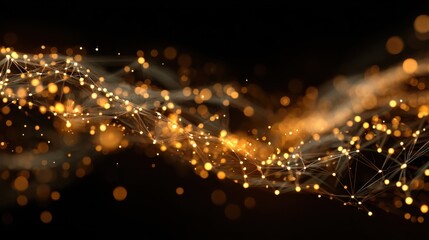 Wall Mural - Elegant Warm Toned Background of Golden Plexus Light Patterns