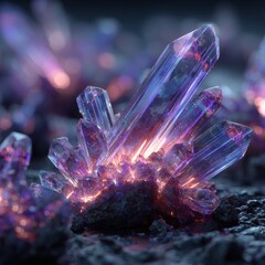 Wall Mural - Abstract Background of Beautiful Intricate Glowing Crystals