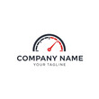 © islak - A modern logo design featuring a semi-circular speedometer gauge with a red needle pointing to high speed.
