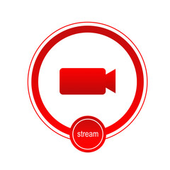 Wall Mural - live streaming icon, symbol and button of live streaming