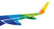 © makneyono96 - Colorful Airplane Wing Illustration with Geometric Design.
