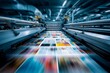 © Віталій Б. - Colorful magazines are being printed at high speed in a busy printing press. The facility is filled with machinery, showing the energy and efficiency of the printing process