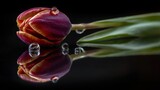 Close-up of a tulip with water droplets