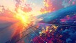 © dany - Colorful solar panels at sunset