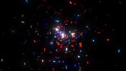 Wall Mural - red blue colored celebration confetti wedding background video