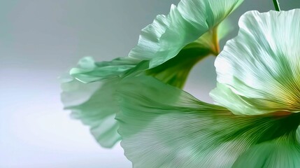 Wall Mural - Elegant background with green ginkgo leaves
