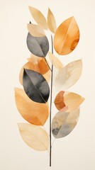 Wall Mural - Autumn leaves painting plant leaf.