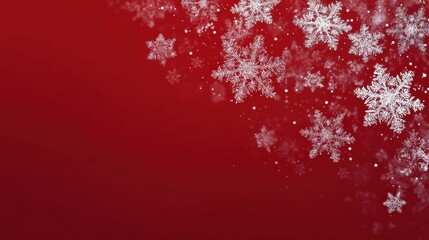 Wall Mural - christmas banner with snowflakes on a red christmas background