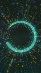 Wall Mural - Animation of loading circle over light spots on black background