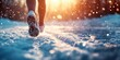 © Rawpixel.com - Woman running on snow-covered road outdoors sunlight fitness.