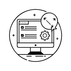 Vector art of website configuration icon a modern flat vector of website configuration