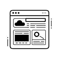 Illustration of a website interface with various content blocks