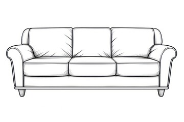 Wall Mural - Sofa furniture sketch line.