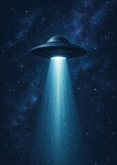 Canvas Print - Mysterious UFO in starry space