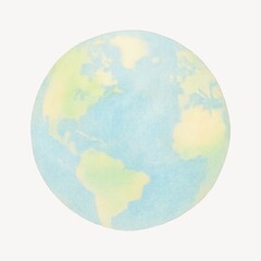 Wall Mural - Pastel watercolor Earth illustration.