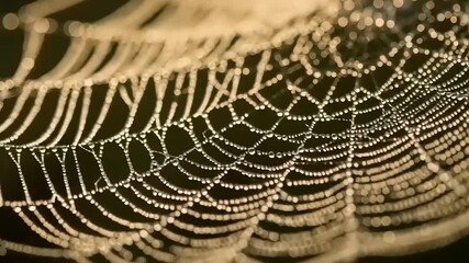 Dew-Kissed Spiderweb - A Glimpse into Natures Intricate Artistry.