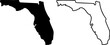 © Joe - Florida state border map outline and silhouette shape vector graphic isolated image