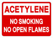 © ยงยุทธ จันทะบุตร - Acetylene Flammable Gas No Smoking No Open Flames Symbol Sign ,Vector Illustration, Isolate On White Background Label. EPS10