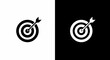 © Dayu - Target Arrow Icon: A minimal design features a black and white target, with a precision arrow at the center. The image symbolizes strategic focus and goal achievement.