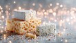 © Dandi - Cheese Assortment Still Life Stacked Blocks with Light Backdrop Culinary Still Life Delicious Dairy Products Food and Drink Soft Focus Bokeh Background