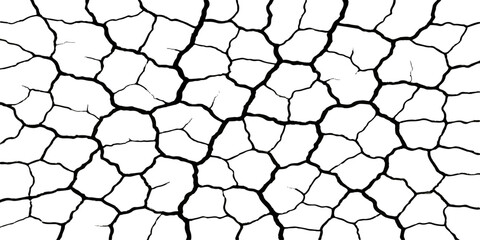 Seamless, dry, and cracked earth tile with a hexagonal pattern that looks like a net