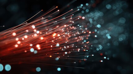 Wall Mural - High Speed Telecommunications Technology Fiber Optics Abstract Concept