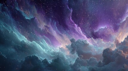 Wall Mural - Beautiful Deep Space Background with Swirling Cosmic Colors