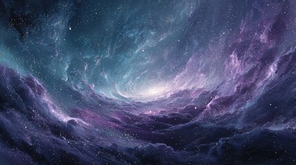 Wall Mural - Beautiful Deep Space Cosmic Background with Swirling Colors