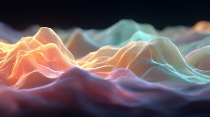 Wall Mural - Gentle Ethereal Waves on Abstract Background with Soft Lighting