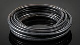 Black cable coil with orange stripe