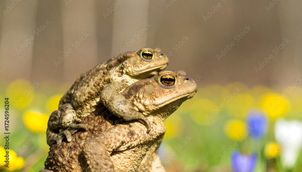 Spring Chicken Toad Two toads, side by side, in spring Stock Illustration | Adobe Stock