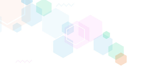 Wall Mural - Geometric abstract background with colorful hexagons. Vector hexagons pattern. Science, technology concept.