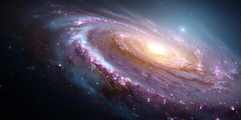 Wall Mural - Beautiful Spiral Galaxy with Colorful Nebulae and Stars in Cosmic Space, Perfect for Science and Astronomy Themes