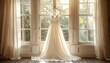 © ROKANI - Elegant wedding dress displayed in sunlight
