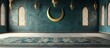 © Trisna - Empty Muslim Prayer Room with Crescent Moon Decor