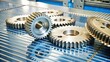 © Naowarat - Detailed view of a metal sheet with gears and cogs