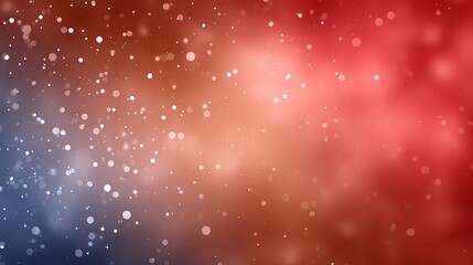 Wall Mural - Red and blue festive background with falling snowflakes, a captivating winter scene.