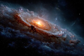 Wall Mural - Stunning galaxy wallpaper background featuring vibrant colors and swirling stars captured in deep space during nighttime vista
