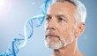 © Jono - Mature man, DNA graphic overlay