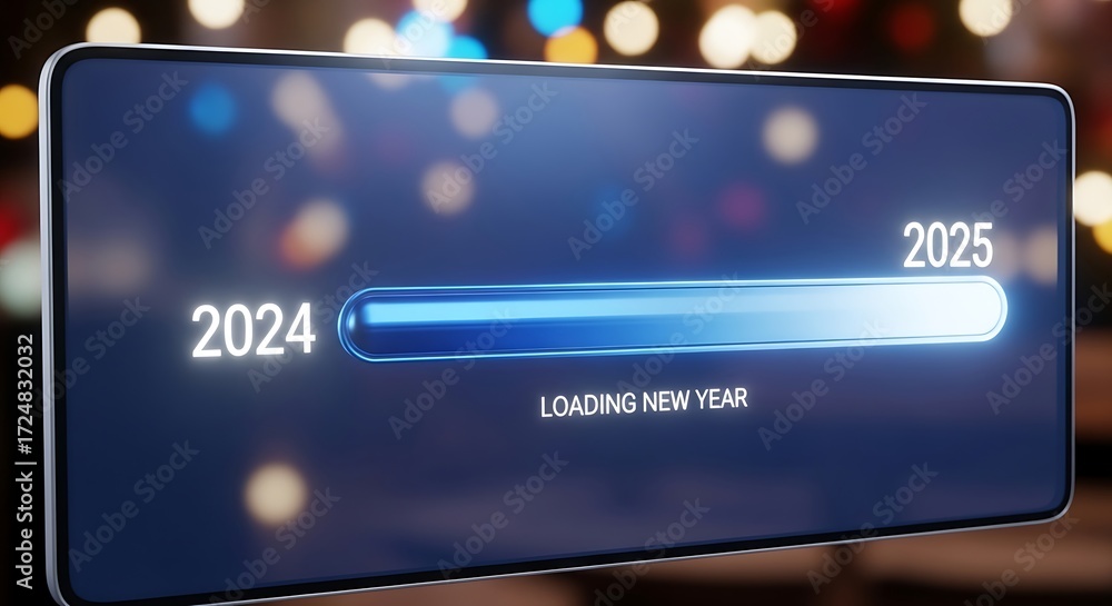 Digital Countdown - Loading New Year 2024-2025 with Progress Bar and ...