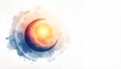 © Olga - Equinox moon and sun illustration in watercolor style with soft colors