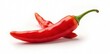 © แพรวา เรือนศรี - Spicy cayenne peppers, one sliced, isolated on white , food photography, photography, capsicum