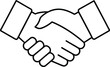 © Sheka - line art handshake business deal concept illustration on transparent