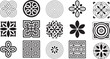 © Mobasshara - Collection of various black and white geometric designs isolated on white background
