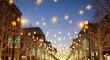© snow white - Avenues of dreams: dazzling illumination of streets with holiday stars and winter lights